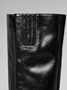 SHUZIA 女士迷人性感尖头细高跟靴，黑色 - 黑色 - 查看 7