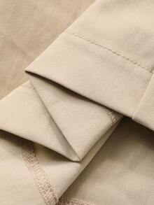 Livesso Manteau trench ample à col rabattu et taille cintrée pour femmes, automne