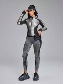 Innovista 女士运动夹克，夜光面料，适合夜间跑步、塑形、健身、俱乐部训练等场合，轻盈透气，弹性十足，适合日常穿着，休闲舒适，适合骑行、高强度间歇训练、办公室到健身房等各种场合。秋季舒适运动，功能性强，适合户外运动，健康百搭，适合各种场合，例如：运动训练、骑行、高强度间歇训练、办公室到健身房等。适合各种场合，例如：户外运动、健身训练、运动健身 ... - 黑色 - 查看 15