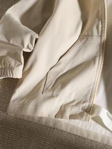 SHEIN Playful Pals 秋季款小男孩字母印花休闲连帽夹克