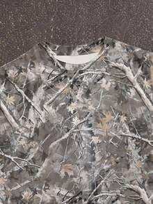 SHEIN Bolty Camo, Dry Leaves Print Casual Minimalist Short Sleeve Crew Neck T-Shirt, Suitable For Summer, Tween Boys - Multicolor - View 4