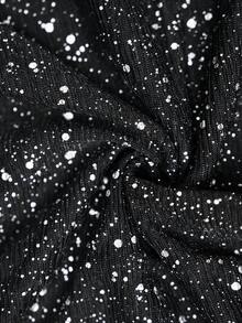 Gownix 女士优雅闪亮 A 字形遮阳伞裙，适合派对场合 - 黑色 - 查看 3