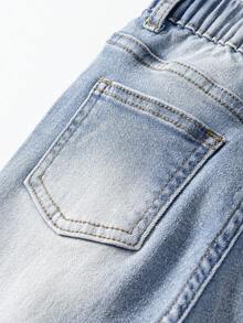 Young Boy Retro Casual Blue Distressed Faded Skinny Jeans, Daily & Holiday Wear Destroyed Denim For Kids Ripped Toddler Jeans Toddler Boy Jeans Kids Ripped Jeans Kids Jeans Fall Winter Boy 13 Drip Boy Kids 8 9 Distressed Boys Boys Sets Jean Boy 5y - Blue - View 7