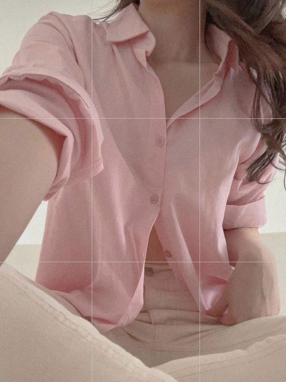 Women's Loose Casual Versatile Solid Color Blouse,Fall Clothes Long Sleeve Top