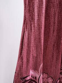 EMERY ROSE Đầm suông hở cổ in hoa cỡ lớn cho nữ - Gỗ đỏ - Xem 5