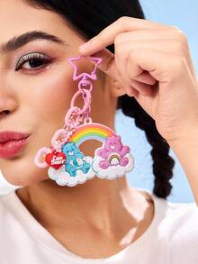 SHEIN X Care Bears Cute Cartoon Rainbow & Teddy Bear Pattern Bag Charm - Multicolor - View 4