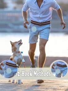 1pc Round Silicone Pet Training Bag, Dog Snack Storage Pouch Dog Outing Dog Stuff - Multicolor - View 5