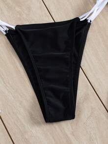 Swim Mod Women Bikini Sets - Black and White - View 4