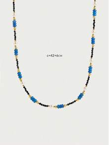 Glisma 18K Gold-Plated Elegant Vintage Beaded Necklace For Women,Shopping,Casual,Work,Vintage,PREMIUM,Metallic/Texture,Western Jewelry,Old Money,Gemstone,Outfits,Fall/Autumn/Winter,For Mom/Women/Girl/Mother,Premium,Beaded