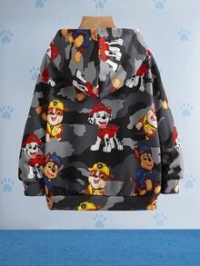 SHEIN | PAW Patrol Young Boy Casual Fashionable Street Cute Cartoon Dog Camouflage Print Hoodie Sweatshirt, Outdoor Sports, Spring/Autumn Boys Hoodie Fall Winter