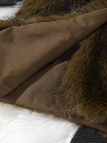 2pcs/Set Girls Sleeveless Fluffy Vest Jacket & Textured Fitted Knit Dress, Casual Vacation Outfit Fall Winter - Black - View 7