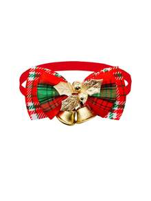 PETSIN 1 件宠物圣诞领结铃铛项圈，圣诞元素印花，狗领结，猫单蝴蝶结项圈，宠物节日装饰，宠物领结，宠物