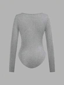SHEIN EZwear 3 件套女士方领长袖紧身连衣裙，适合秋冬季 - 彩色 - 查看 10