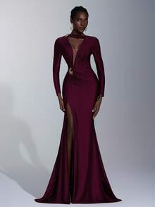 Elitara Bridesmaid Dresses - Burgundy - View 5
