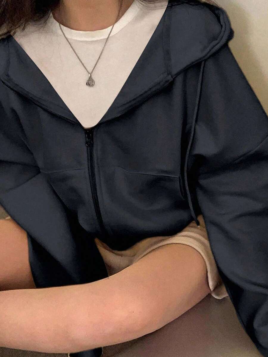 DAZY Autumn New Back To School Loose Casual Hooded Women Sweatshirt Sweatshirt Jacket