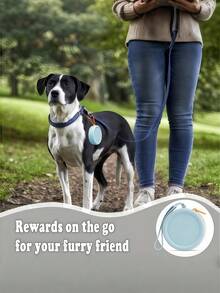 1pc Round Silicone Pet Training Bag, Dog Snack Storage Pouch Dog Outing Dog Stuff - Multicolor - View 6