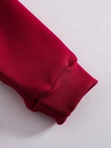 SHEIN Elladie kids 2 件套年轻女孩优雅修身夹克和高腰阔腿裤套装，春秋 - 紅色 - 查看 8