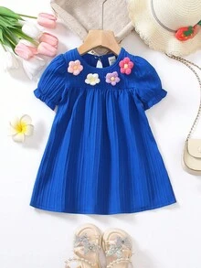 Elladie kids 1pc Baby Girls' Cute 3D Floral Summer Dress