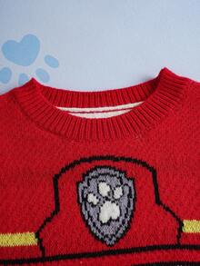 SHEIN | PAW Patrol 男童可爱休闲卡通图案圆领长袖毛衣