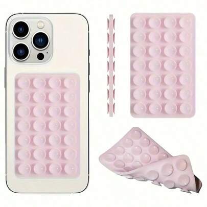 1pc 28-Piece Silicone Suction Cup Phone Holder - For Selfies And Videos, Strong Grip, Compatible With IPhone And Android - Sticky Silicone Holder, Suitable For Makeup Use, Ideal Video Recording And Photography Tool