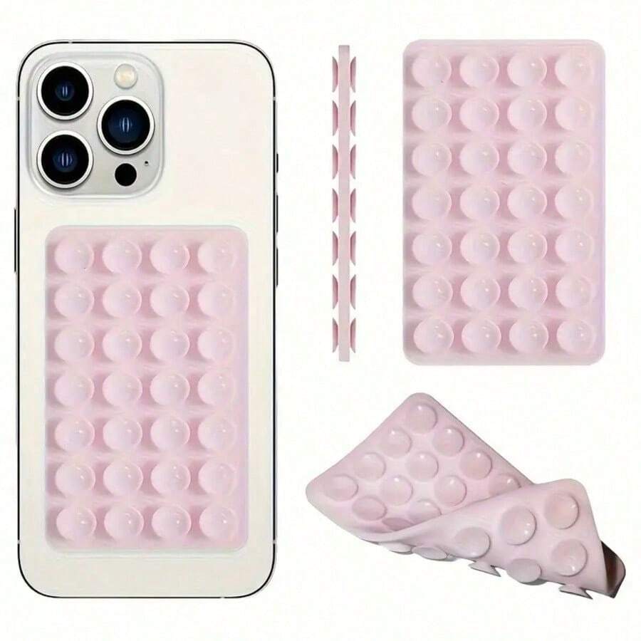 1pc 28-Piece Silicone Suction Cup Phone Holder - For Selfies And Videos, Strong Grip, Compatible With IPhone And Android - Sticky Silicone Holder, Suitable For Makeup Use, Ideal Video Recording And Photography Tool - Multicolor - View 1