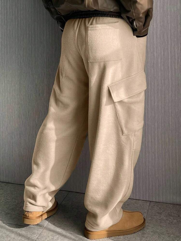 Men's Khaki Pants With Thermal Lining, Autumn/Winter