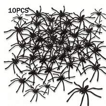 100 件万圣节黑色仿真蜘蛛、逼真假迷你蜘蛛、可怕的长腿塑料蜘蛛恐怖恶作剧道具、小蜘蛛配件、万圣节鬼屋蜘蛛户外装饰、万圣节室内派对装饰、花园装饰、庭院装饰、节日装饰、蛋糕装饰 - 黑色 - 查看 12