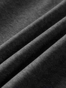 SHEIN 大码女式羊字母标语图案印花休闲长袖圆领套头衫，秋冬 - 灰色 - 查看 4