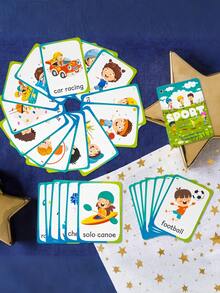 Zazumi 1SET Early Learning Flash Cards For Toddlers Preschool Educational Toys Cognitive Development Activity Games Attention Span Training With Cute Cartoon Images Home Classroom Teaching Aid - Multicolor - View 6