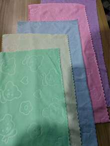 SHEIN 1件套超细纤维毛巾套装压花熊图案速干浴巾沙滩巾超柔软吸水豪华水疗泳池毛巾礼物 - 彩色 - 查看 5