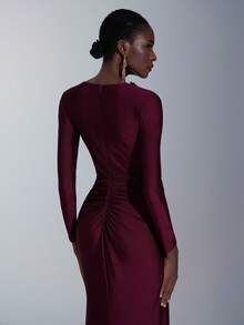 Elitara Bridesmaid Dresses - Burgundy - View 6
