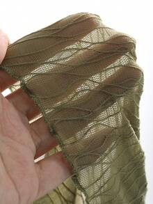 DAZY 优雅通勤纯色露肩喇叭袖T恤长袖上衣 - 綠色 - 查看 4