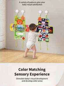 Zazumi 1 PIEZA Libro de tela suave y resistente al desgarro con sonido de crujido, juguete sensorial con lindo diseño de animales, juguete de actividad de aprendizaje temprano, regalo de primer cumpleaños, regalo de baby shower, juguete educativo Montessori - Multicolor - Ver 4