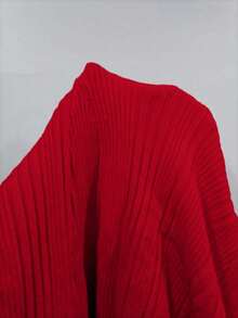 Franclia Women's Short Sleeve Cardigan Maxi Sweater Dress - Red - View 7