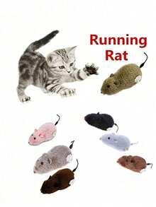 Zazumi 猫玩具发条老鼠造型玩具老鼠猫玩具上链赛车老鼠小猫毛绒玩具宠物猫户外小猫玩耍