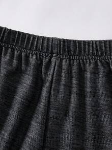 PrepCrw 2 件套青少年男孩优雅校园风格休闲都市小狗图案灰色圆领运动衫和裤子套装，适合居家、日常穿着、返校、假日、秋冬 - 彩色 - 查看 6