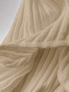 Franclia 女士优雅针织套头衫，休闲百搭，浪漫法式风情，适合秋冬 - 卡其色 - 查看 4