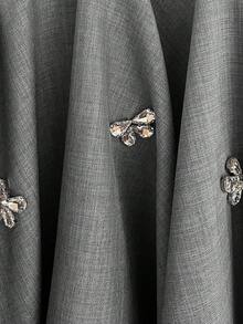 SHEIN MOD 女士加大码优雅通勤灰色无袖薄款西装外套 - 灰色 - 查看 7