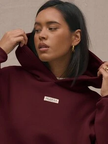 MUSERA Oversized Logo Hoodie Sweatshirt. Airport Casual Graduation,Back To School,Teacher Top For Women, Fall Autumn Winter  Burgundy Spring Vacation - Burgundy - View 7