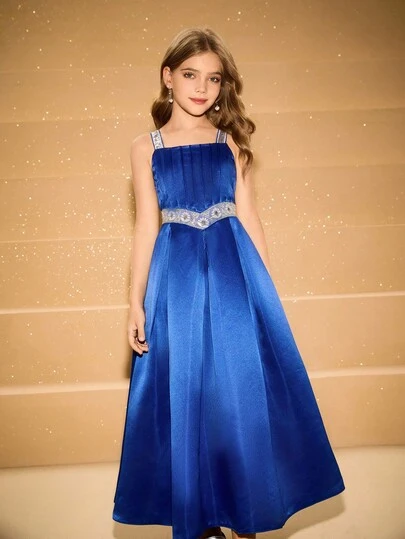 New Girls Violin Cello Piano Performance Christmas Party Formal Dress, Elegant Long Gown For Older Tween Girl Recital, Hosting Fall Winter