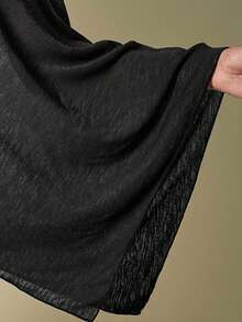 Y2Kool BiGraphic Black Hollow Out Knit Cover Up, Versatile Top For Women Fall Winter Tops Knit Tops Off Shoulder Top Casual Off Shoulder Tops Batwing Top Off Shoulder Mesh Poncho Top Off Shoulder Shirts Stylish Clothing Collection New Year Outfits Gyaru Graphic Tops Spring Outfits Women Y2K Carnival Clothes - Black - View 6