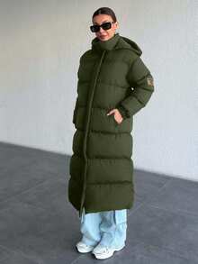 SHEIN Cottnline Women Winter Coats - Dark Green - View 6