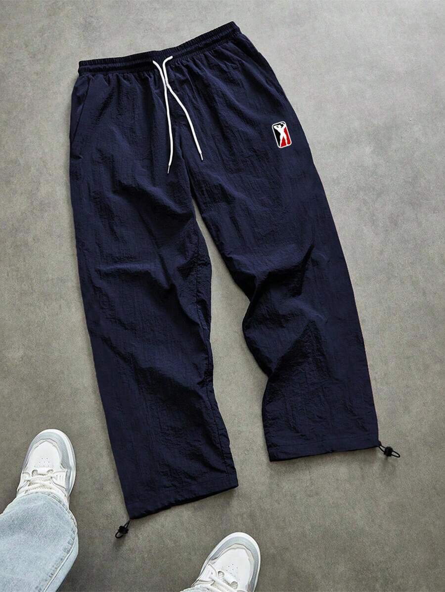 Sport MetroGents 男士休闲运动长裤适合夏季健身服跑步裤宽松健身服抽绳裤男裤子夏季裤子健身裤秋季透气 - 寶藍色 - 查看 1