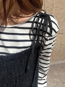 FRIFUL 女士纯色前扣休闲针织吊带背心，秋冬 - 灰色 - 查看 7