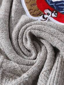 Manfinity Hypemode Men Autumn/Winter New Blogger Stylish Design 3D Colorblock Bear Pattern Cable Knit Pullover Sweater - Multicolor - View 5