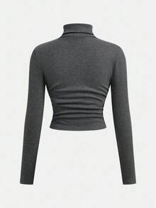 Girlism Tween Girls Grey Knit Pullover Sweater And Cargo Pants Set Fall Winter - Dark Grey - View 8