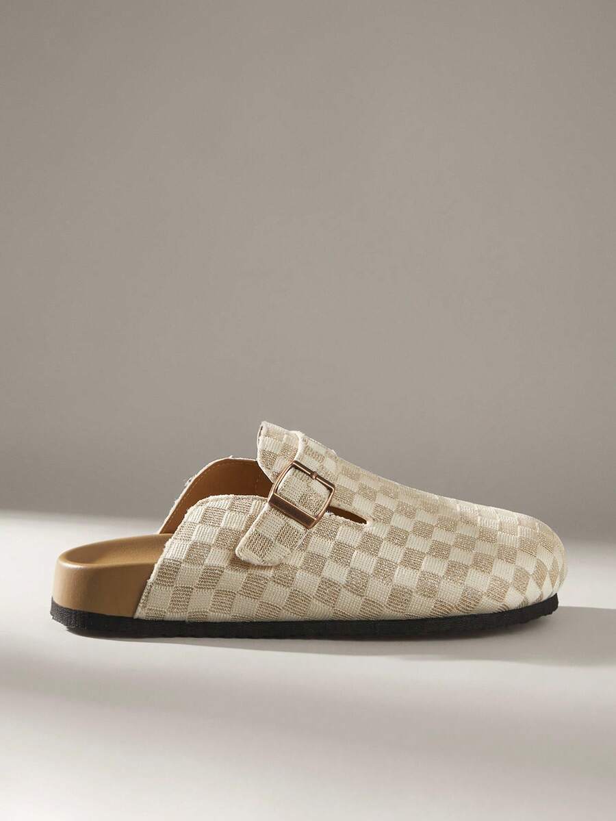 Solecia Giày bệt họa tiết hình học cổ điển dành cho nữ - Vàng - Xem 1