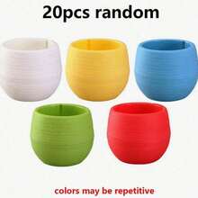 SHEIN 5/10/20 piezas Macetas mini para suculentas y plantas pequeñas, macetas intercambiables DIY con agujero de drenaje y depósito de agua, decoración de escritorio linda