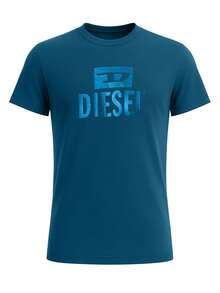 Diesel T-Just Men's T-Shirts Blue - Blue - View 3