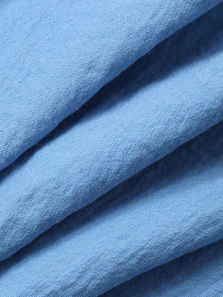 Women's Loose Fit Long Sleeve Blue Shirt Fall